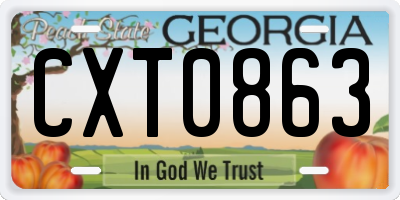 GA license plate CXT0863