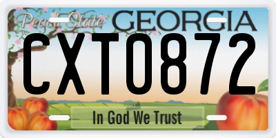 GA license plate CXT0872