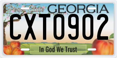 GA license plate CXT0902