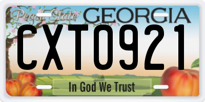 GA license plate CXT0921