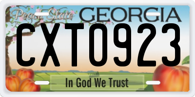 GA license plate CXT0923