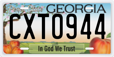 GA license plate CXT0944