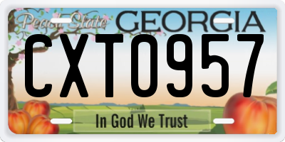 GA license plate CXT0957