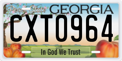 GA license plate CXT0964