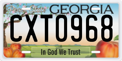 GA license plate CXT0968