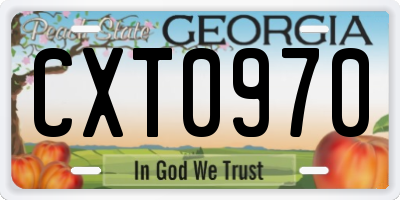 GA license plate CXT0970