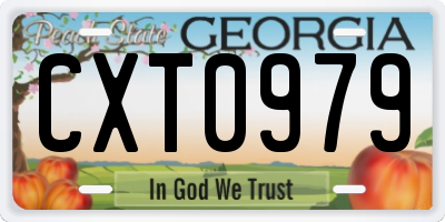 GA license plate CXT0979