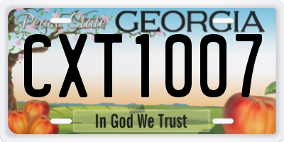 GA license plate CXT1007