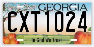GA license plate CXT1024