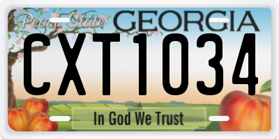 GA license plate CXT1034