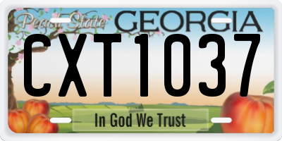 GA license plate CXT1037