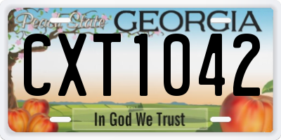 GA license plate CXT1042