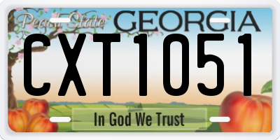 GA license plate CXT1051