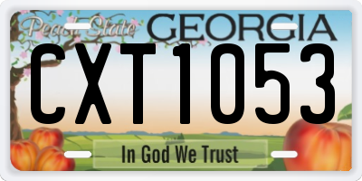 GA license plate CXT1053