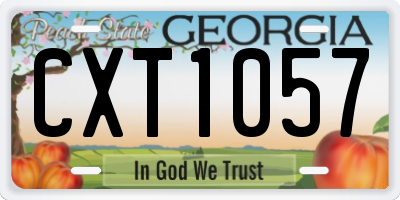 GA license plate CXT1057