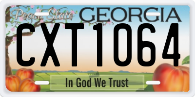 GA license plate CXT1064