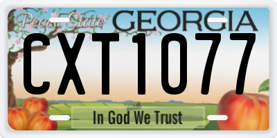 GA license plate CXT1077