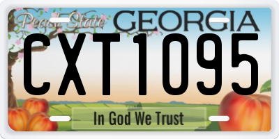 GA license plate CXT1095