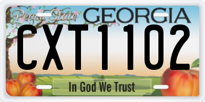 GA license plate CXT1102