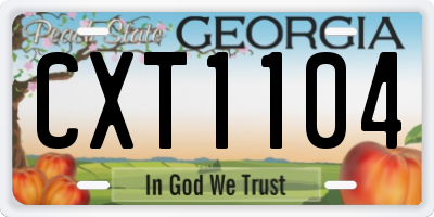 GA license plate CXT1104