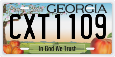 GA license plate CXT1109