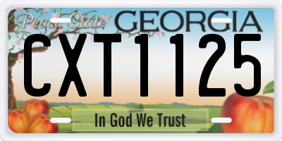 GA license plate CXT1125