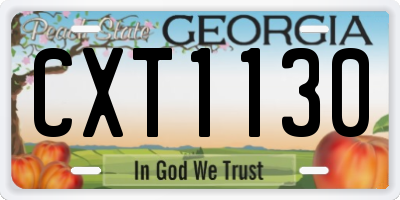 GA license plate CXT1130