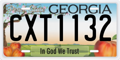 GA license plate CXT1132