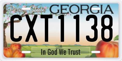 GA license plate CXT1138