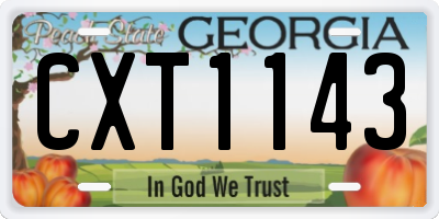 GA license plate CXT1143