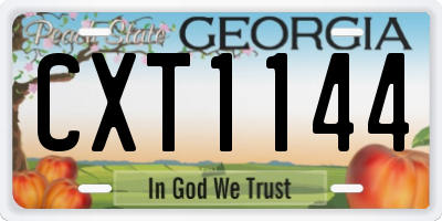 GA license plate CXT1144