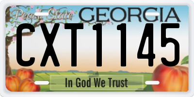 GA license plate CXT1145