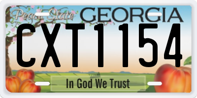 GA license plate CXT1154