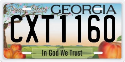 GA license plate CXT1160