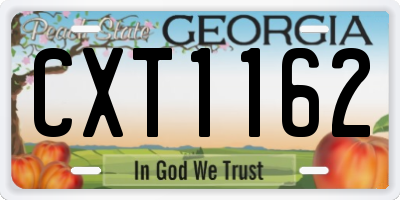 GA license plate CXT1162