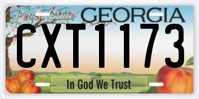 GA license plate CXT1173