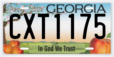 GA license plate CXT1175