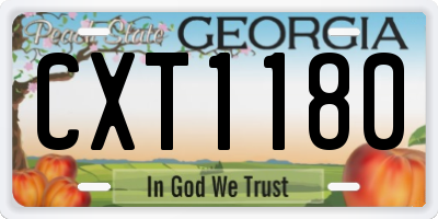 GA license plate CXT1180