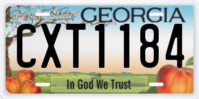GA license plate CXT1184