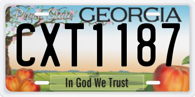 GA license plate CXT1187