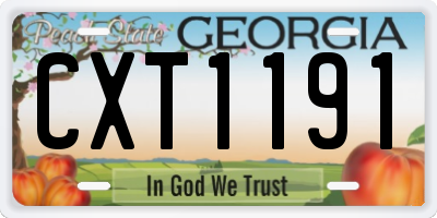 GA license plate CXT1191