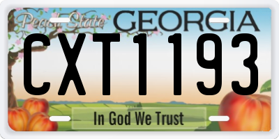 GA license plate CXT1193