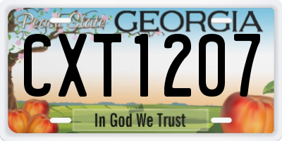 GA license plate CXT1207