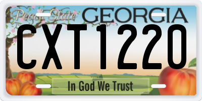 GA license plate CXT1220