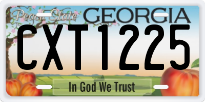 GA license plate CXT1225