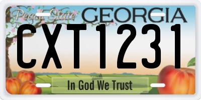GA license plate CXT1231