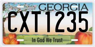 GA license plate CXT1235