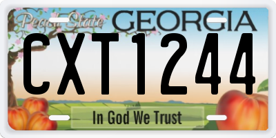 GA license plate CXT1244