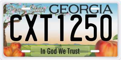 GA license plate CXT1250