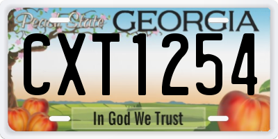 GA license plate CXT1254